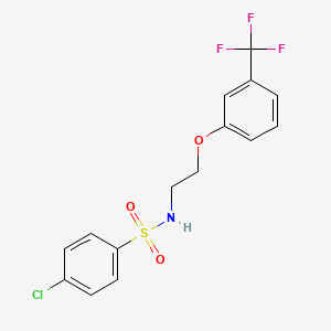 molecular formula C15H13ClF3NO3S B2588270 4-chloro-N-(2-(3-(trifluoromethyl)phenoxy)ethyl)benzenesulfonamide CAS No. 1105233-86-0