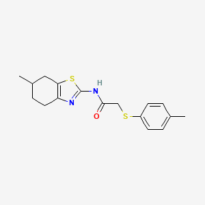 molecular formula C17H20N2OS2 B2588273 N-(6-methyl-4,5,6,7-tetrahydrobenzo[d]thiazol-2-yl)-2-(p-tolylthio)acetamide CAS No. 895454-25-8