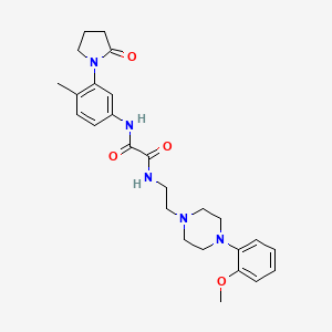 molecular formula C26H33N5O4 B2588274 N'-{2-[4-(2-methoxyphenyl)piperazin-1-yl]ethyl}-N-[4-methyl-3-(2-oxopyrrolidin-1-yl)phenyl]ethanediamide CAS No. 1251576-30-3