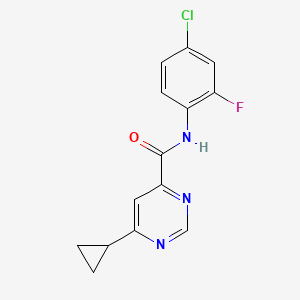 N-(4-Chloro-2-fluorophenyl)-6-cyclopropylpyrimidine-4-carboxamide