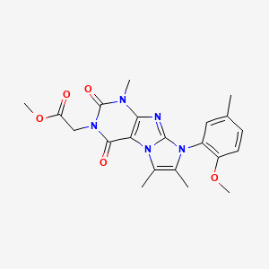 methyl 2-(8-(2-methoxy-5-methylphenyl)-1,6,7-trimethyl-2,4-dioxo-1H-imidazo[2,1-f]purin-3(2H,4H,8H)-yl)acetate