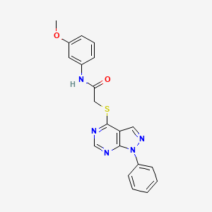 molecular formula C20H17N5O2S B2588282 N-(3-methoxyphenyl)-2-(1-phenylpyrazolo[3,4-d]pyrimidin-4-yl)sulfanylacetamide CAS No. 483984-38-9