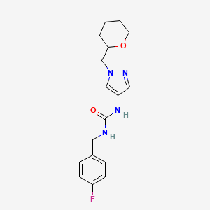 1-(4-fluorobenzyl)-3-(1-((tetrahydro-2H-pyran-2-yl)methyl)-1H-pyrazol-4-yl)urea