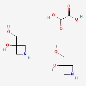 molecular formula C10H20N2O8 B2588296 3-(羟甲基)氮杂环丁-3-醇半草酸盐 CAS No. 1946021-31-3
