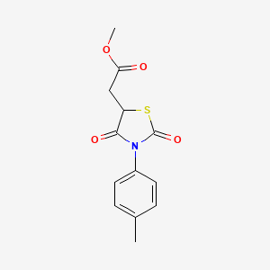 molecular formula C13H13NO4S B2588299 2-[3-(4-甲基苯基)-2,4-二氧代-1,3-噻唑烷-5-基]乙酸甲酯 CAS No. 868152-83-4