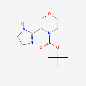 molecular formula C12H21N3O3 B2588301 叔丁基 3-(4,5-二氢-1H-咪唑-2-基)吗啉-4-羧酸酯 CAS No. 2209111-89-5