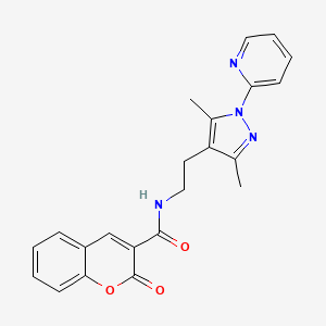 N-(2-(3,5-dimethyl-1-(pyridin-2-yl)-1H-pyrazol-4-yl)ethyl)-2-oxo-2H-chromene-3-carboxamide