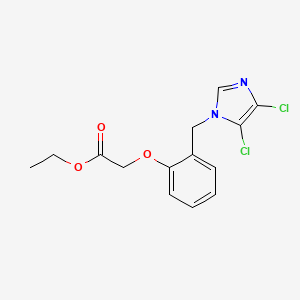 molecular formula C14H14Cl2N2O3 B2588305 ethyl 2-{2-[(4,5-dichloro-1H-imidazol-1-yl)methyl]phenoxy}acetate CAS No. 650617-26-8