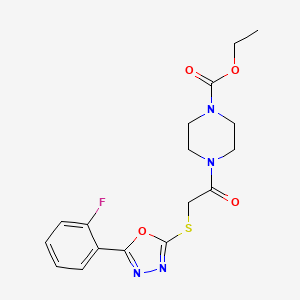 Ethyl 4-({[5-(2-fluorophenyl)-1,3,4-oxadiazol-2-yl]thio}acetyl)piperazine-1-carboxylate