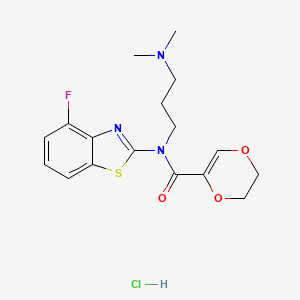 N-(3-(dimethylamino)propyl)-N-(4-fluorobenzo[d]thiazol-2-yl)-5,6-dihydro-1,4-dioxine-2-carboxamide hydrochloride