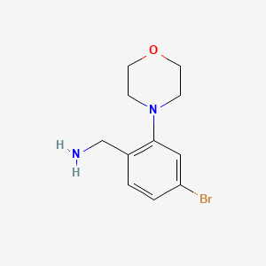 molecular formula C11H15BrN2O B2588319 [4-Bromo-2-(morpholin-4-yl)phenyl]methanamine CAS No. 1099668-39-9