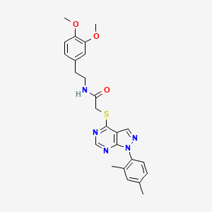 molecular formula C25H27N5O3S B2588323 N-(3,4-dimethoxyphenethyl)-2-((1-(2,4-dimethylphenyl)-1H-pyrazolo[3,4-d]pyrimidin-4-yl)thio)acetamide CAS No. 887214-45-1