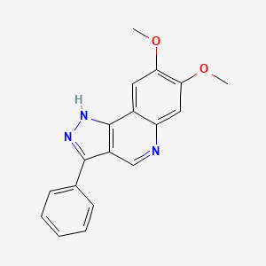 molecular formula C18H15N3O2 B2588325 7,8-dimethoxy-3-phenyl-1H-pyrazolo[4,3-c]quinoline CAS No. 1030102-50-1