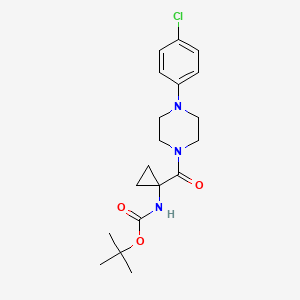 molecular formula C19H26ClN3O3 B2588330 tert-butyl N-{1-[4-(4-chlorophenyl)piperazine-1-carbonyl]cyclopropyl}carbamate CAS No. 1989672-33-4