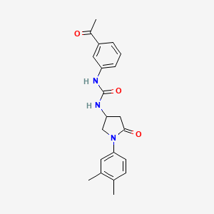 1-(3-Acetylphenyl)-3-[1-(3,4-dimethylphenyl)-5-oxopyrrolidin-3-yl]urea