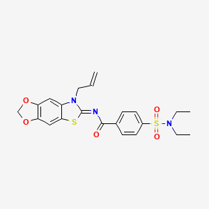 (Z)-N-(7-allyl-[1,3]dioxolo[4',5':4,5]benzo[1,2-d]thiazol-6(7H)-ylidene)-4-(N,N-diethylsulfamoyl)benzamide