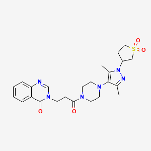 3-(3-(4-(1-(1,1-dioxidotetrahydrothiophen-3-yl)-3,5-dimethyl-1H-pyrazol-4-yl)piperazin-1-yl)-3-oxopropyl)quinazolin-4(3H)-one
