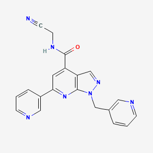 molecular formula C20H15N7O B2588363 N-(Cyanomethyl)-6-pyridin-3-yl-1-(pyridin-3-ylmethyl)pyrazolo[3,4-b]pyridine-4-carboxamide CAS No. 2418680-90-5