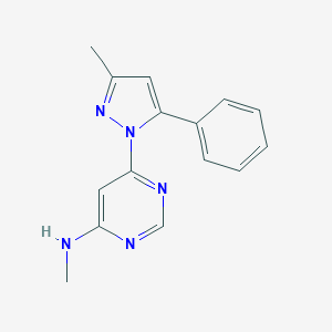 N-methyl-6-(3-methyl-5-phenylpyrazol-1-yl)pyrimidin-4-amine