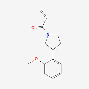 molecular formula C14H17NO2 B2588371 1-[3-(2-Methoxyphenyl)pyrrolidin-1-yl]prop-2-en-1-one CAS No. 2189108-25-4