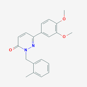 molecular formula C20H20N2O3 B2588378 6-(3,4-Dimethoxyphenyl)-2-[(2-methylphenyl)methyl]pyridazin-3-one CAS No. 923102-25-4