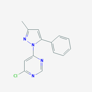 molecular formula C14H11ClN4 B258838 4-Chloro-6-(3-methyl-5-phenylpyrazol-1-yl)pyrimidine 