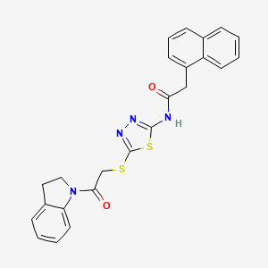 N-(5-((2-(indolin-1-yl)-2-oxoethyl)thio)-1,3,4-thiadiazol-2-yl)-2-(naphthalen-1-yl)acetamide