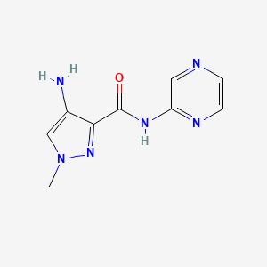 molecular formula C9H10N6O B2588382 4-amino-1-methyl-N-(pyrazin-2-yl)-1H-pyrazole-3-carboxamide CAS No. 1483208-99-6