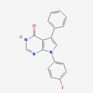 molecular formula C18H12FN3O B2588392 7-(4-fluorophenyl)-5-phenyl-7H-pyrrolo[2,3-d]pyrimidin-4-ol CAS No. 243665-93-2