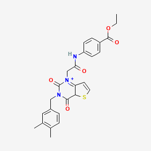 molecular formula C26H25N3O5S B2588394 4-(2-{3-[(3,4-二甲苯基)甲基]-2,4-二氧代-1H,2H,3H,4H-噻吩[3,2-d]嘧啶-1-基}乙酰氨基)苯甲酸乙酯 CAS No. 1252820-65-7