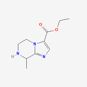 molecular formula C10H15N3O2 B2588395 Ethyl 8-Methyl-5,6,7,8-Tetrahydroimidazo[1,2-A]Pyrazine-3-Carboxylate CAS No. 2091166-30-0