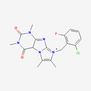 molecular formula C18H17ClFN5O2 B2588404 8-[(2-chloro-6-fluorophenyl)methyl]-1,3,6,7-tetramethyl-1H,2H,3H,4H,8H-imidazo[1,2-g]purine-2,4-dione CAS No. 878735-65-0