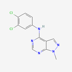 molecular formula C12H9Cl2N5 B2588414 N-(3,4-dichlorophenyl)-1-methylpyrazolo[3,4-d]pyrimidin-4-amine CAS No. 869072-81-1