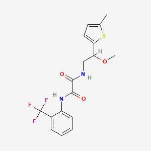 molecular formula C17H17F3N2O3S B2588416 N1-(2-methoxy-2-(5-methylthiophen-2-yl)ethyl)-N2-(2-(trifluoromethyl)phenyl)oxalamide CAS No. 1797159-69-3