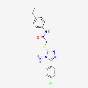 molecular formula C18H18ClN5OS B2588417 2-[[4-amino-5-(4-chlorophenyl)-1,2,4-triazol-3-yl]sulfanyl]-N-(4-ethylphenyl)acetamide CAS No. 880802-91-5