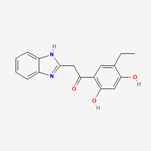 molecular formula C17H16N2O3 B2588419 2-(1H-benzimidazol-2-yl)-1-(5-ethyl-2,4-dihydroxyphenyl)ethanone CAS No. 210639-69-3