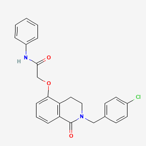 molecular formula C24H21ClN2O3 B2588422 2-[[2-[(4-chlorophenyl)methyl]-1-oxo-3,4-dihydroisoquinolin-5-yl]oxy]-N-phenylacetamide CAS No. 850906-64-8