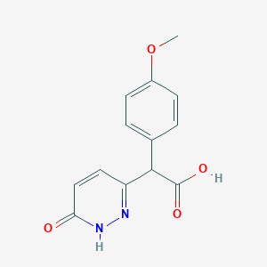 molecular formula C13H12N2O4 B2588425 2-(6-Hydroxy-3-pyridazinyl)-2-(4-methoxyphenyl)acetic acid CAS No. 338753-06-3