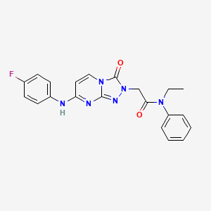 N~1~-ethyl-2-[7-(4-fluoroanilino)-3-oxo[1,2,4]triazolo[4,3-a]pyrimidin-2(3H)-yl]-N~1~-phenylacetamide
