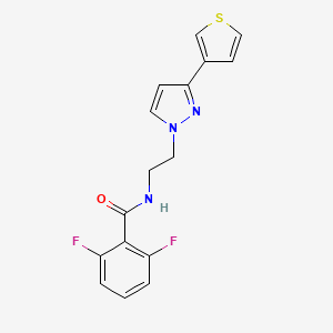 molecular formula C16H13F2N3OS B2588429 2,6-difluoro-N-(2-(3-(thiophen-3-yl)-1H-pyrazol-1-yl)ethyl)benzamide CAS No. 2034451-37-9