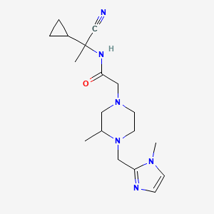 molecular formula C18H28N6O B2588430 N-(1-cyano-1-cyclopropylethyl)-2-{3-methyl-4-[(1-methyl-1H-imidazol-2-yl)methyl]piperazin-1-yl}acetamide CAS No. 1311691-61-8