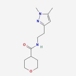 molecular formula C13H21N3O2 B2588432 N-(2-(1,5-dimethyl-1H-pyrazol-3-yl)ethyl)tetrahydro-2H-pyran-4-carboxamide CAS No. 2034586-61-1