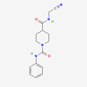 molecular formula C15H18N4O2 B2588436 4-N-(Cyanomethyl)-1-N-phenylpiperidine-1,4-dicarboxamide CAS No. 2249386-94-3