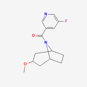 molecular formula C14H17FN2O2 B2588443 (5-氟吡啶-3-基)((1R,5S)-3-甲氧基-8-氮杂双环[3.2.1]辛烷-8-基)甲酮 CAS No. 2175884-44-1