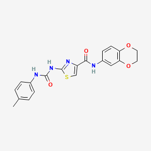 N-(2,3-dihydrobenzo[b][1,4]dioxin-6-yl)-2-(3-(p-tolyl)ureido)thiazole-4-carboxamide