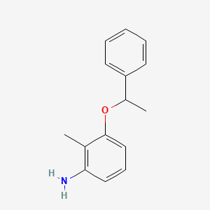 molecular formula C15H17NO B2588448 2-Methyl-3-(1-phenylethoxy)aniline CAS No. 1410140-63-4