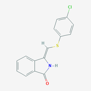 molecular formula C15H10ClNOS B258845 3-{[(4-Chlorophenyl)sulfanyl]methylene}-1-isoindolinone 