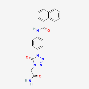 molecular formula C20H16N6O3 B2588452 N-(4-(4-(2-amino-2-oxoethyl)-5-oxo-4,5-dihydro-1H-tetrazol-1-yl)phenyl)-1-naphthamide CAS No. 1396798-53-0