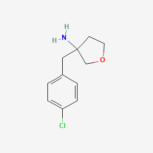 3-[(4-Chlorophenyl)methyl]oxolan-3-amine