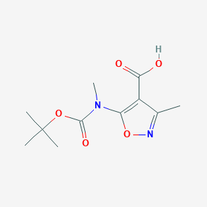 molecular formula C11H16N2O5 B2588464 3-Methyl-5-[methyl-[(2-methylpropan-2-yl)oxycarbonyl]amino]-1,2-oxazole-4-carboxylic acid CAS No. 2248279-59-4